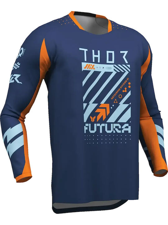 Παιδική Μπλούζα Motocross Μακρυμάνικη Navy Μπλε Χρώμα