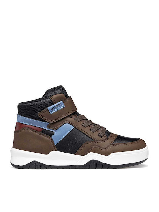 Kids Sneakers High Anatomic with Hoop & Loop Closure Brown