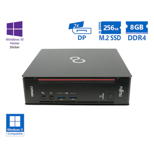 Fujitsu Esprimo Q558 USFF Реновирани Клас A (Core i5-9400/8GB/256GB SSD/Без операционна система)
