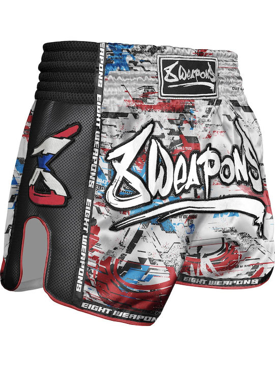 Muay Thai Boxing Shorts 8 Weapons Cut Like A Blade 2.0 White