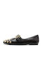 Damen Ballerinas Spitz zulaufend Mit Riemen Braune