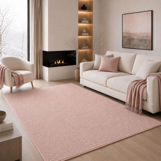Deluxe Wohnzimmer Teppich Rechteckiges Pelziges Rosa 160x210cm