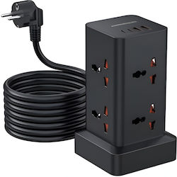 Power Strip 8 Sockets with 2 USB-A 1 USB-C and Cable 2m Power Strip 8 Sockets with 2 USB-A 1 USB-C and Cable 2m