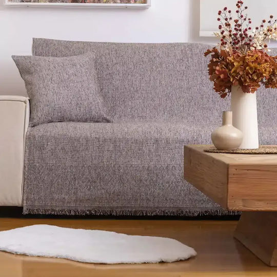Borea Three-Seater Sofa Throw Chenille 180x300cm Terra