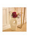 Decorative Floor Vase Ceramic Brea White 29.5x18xH51cm