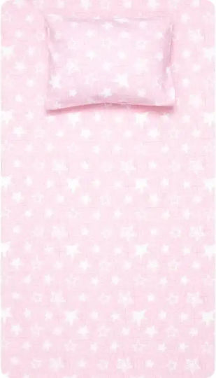 Borea Set Baby Crib Sheets Flannel Twinkle Pink 120x160cm