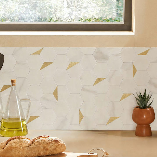 Αυτοκόλλητα Πλακάκια Σετ 2τμχ A-s Mina White 223867a 30.5x31.5 Πλαστικό