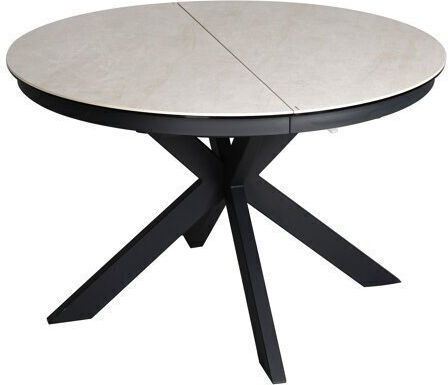 Detroit 998 Round Extendable Dining Room Table Black