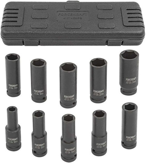 Forcekraft Steckdosen Pneumatisch Sechsecke mit Rahmen Gastgeber 1/2" Set 10τμχ