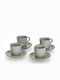 Zeller Set Ceramic White Espresso Cups 60ml 6 Pieces