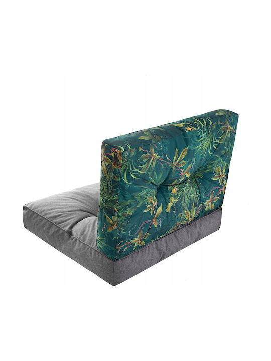 Garden Chair Cushion Kaja Graphite + Green Grass