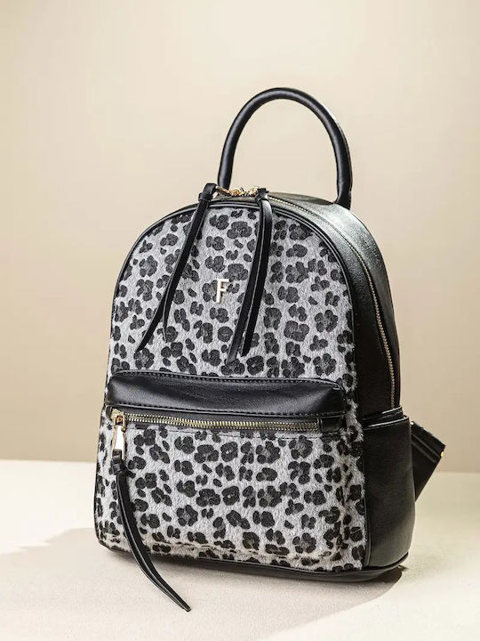 Fragola Γυναικεία Τσάντα Πλάτης Black Leopard