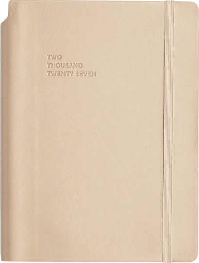 Type Center Weekly Agenda A5 2027 Beige Leather 14x20.5cm (with Personalization)