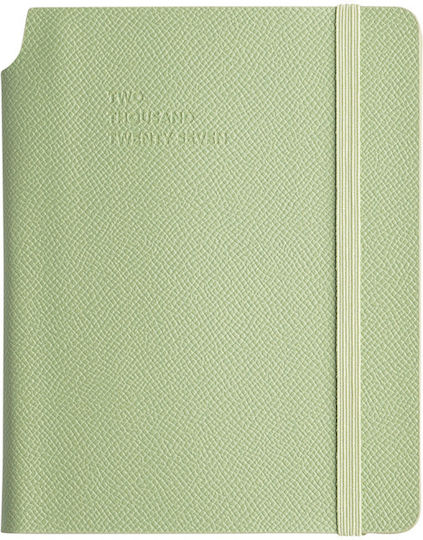 Type Center Weekly Agenda A6 2027 Green Leather 10.5x14.8cm (with Personalization)