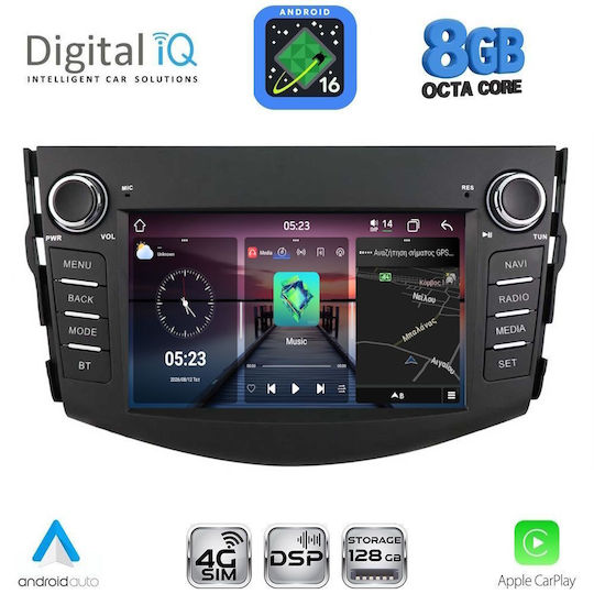 Digital IQ Автомобилна Аудио Система За Toyota RAV 4 2006-2012 (Bluetooth/USB/Вграден Wi-Fi/GPS/Apple CarPlay/Android Auto) С Touch Screen 7"