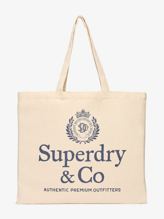 Superdry Unisex Geantă Shopper Bej Y9110278a-m9d Natural Brown Eclipse Navy