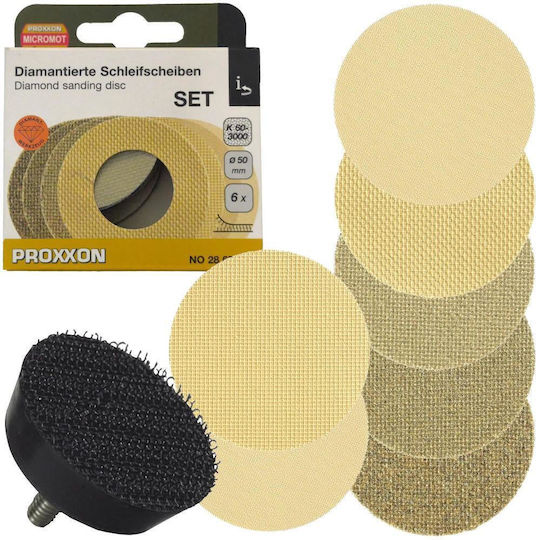 Диамантени Дискове За Шлайфане 50mm Grit 60 3000 6бр Proxxon 28679