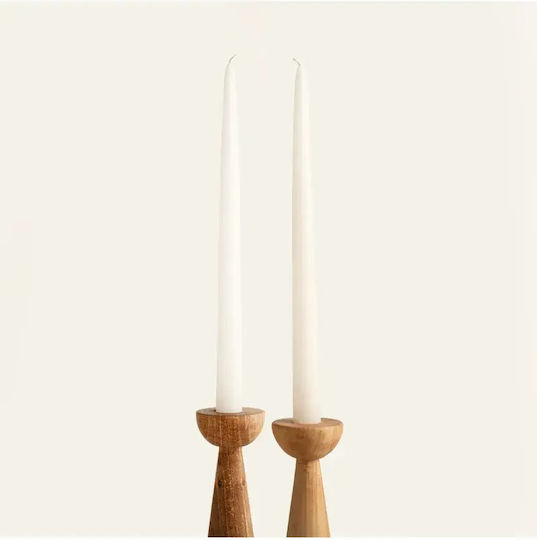 SteweHome Decorative Grey Taper Candle 30cm 2 Pieces
