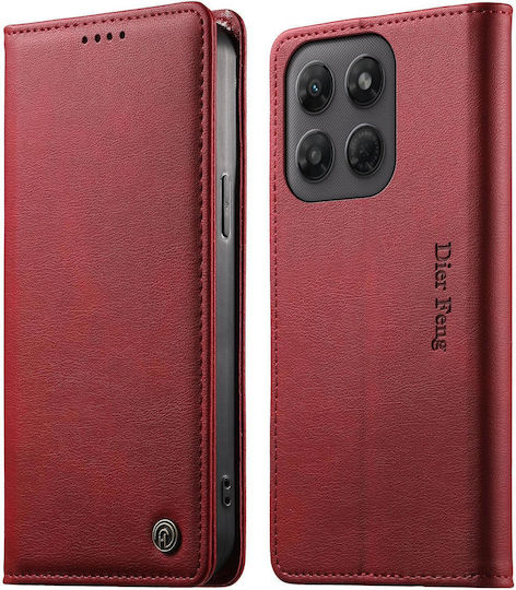 Motorola Edge 70 Fusion 5g Case Dierfeng Leather Wallet Red