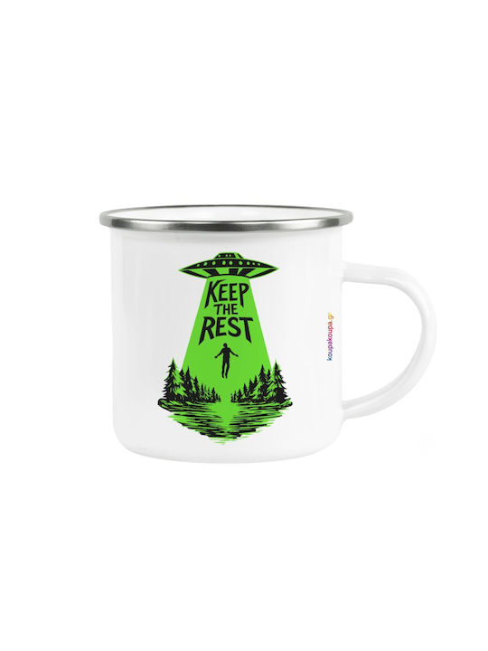 Koupakoupa Keep The Rest Metallic White Mug 360...