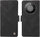 Honor Magic8 Lite 5g Yikatu Yk-005 Flip Wallet Synthetic Leather Pu Tpu Black Wallet Stand Mobile Phone Case