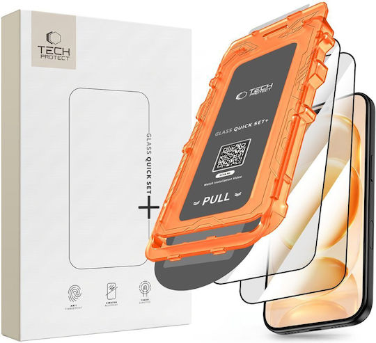 Закалено стъкло Tech-Protect Quick Set+ 2 броя iPhone 17 Pro Max 18 Pro Max Черно 5906302341207