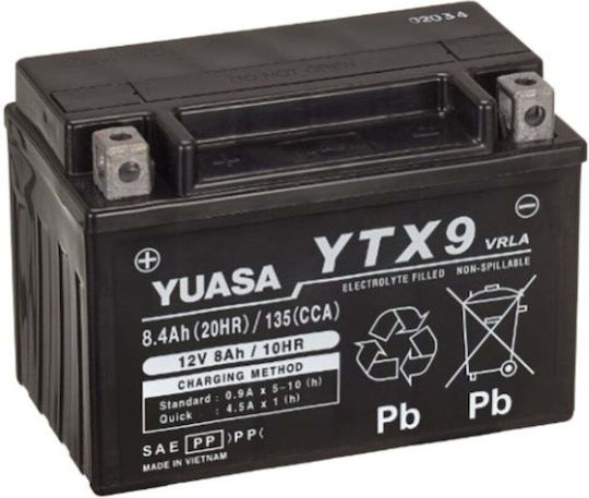 Батерия за мотоциклет Yuasa YTX9 AGM 12V 8Ah 135A
