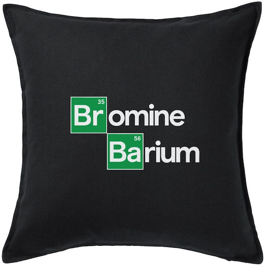 Koupakoupa Sofa-Kissen Breaking Bad Parodie Brom Bromin Barium aus 100% Baumwolle Schwarz 50x50cm