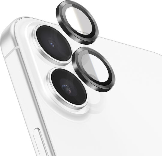 Zanaé Kameraobjektivschutz für iPhone 16 / 16 Plus Kratzfestes gehärtetes Glas Schwarz