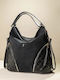 Damentasche Schulter Crossbody Schwarz Nubuk