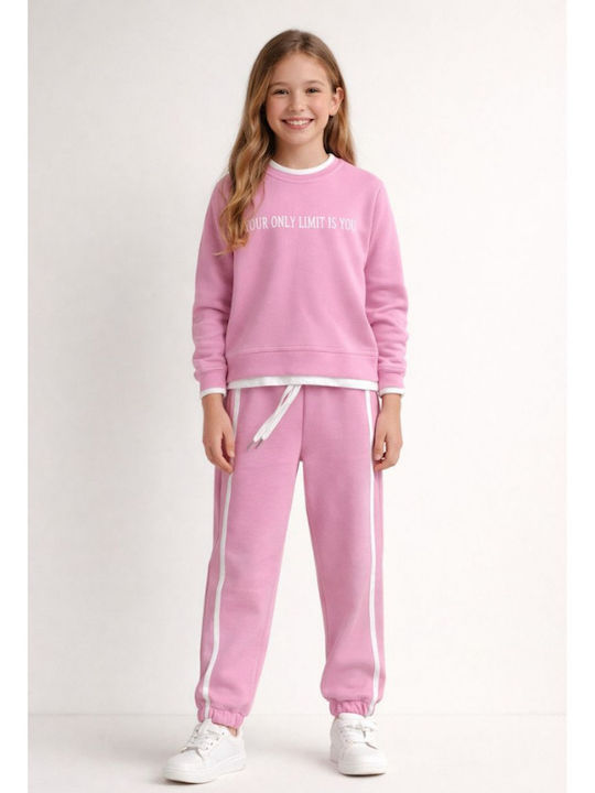 Kids Sweatpants Set Pink