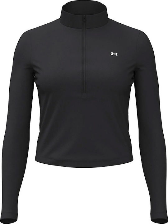 Under Armour Motion Дамска Блуза Дълъг Ръкав с Цип Черна