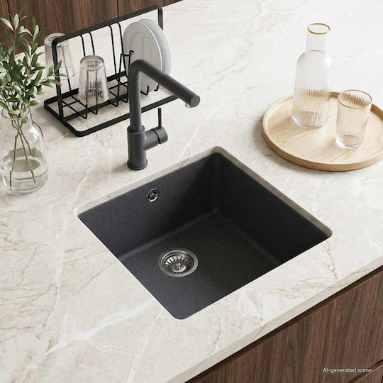 vidaXL Chiuvetă Drop-In din granit sintetic M43xL46cm gri
