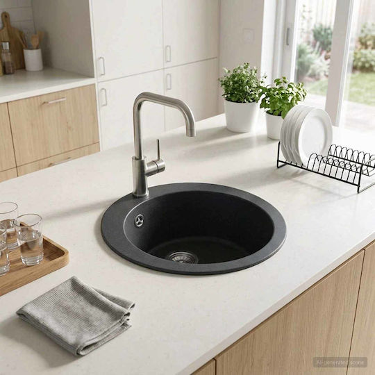 vidaXL Drop-In Küchenspüle aus Flüssigem Granit M50,5xP29cm Grau