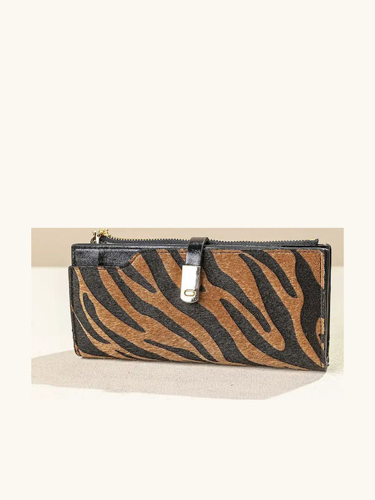 Fragola Large Women's Wallet Camel tiger
