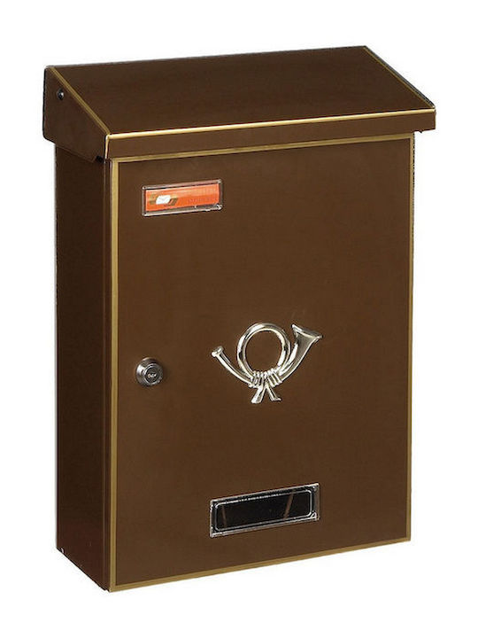 Viometal Cutie Poștală În Aer Liber Metalică În Culoare Maro 28x10x38cm 3001-maro
