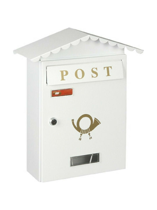 Viometal Kolonia 3002 Briefkasten Für Draußen Metallisch In Weiß Farbe 40x34x10cm 3002-Weiß