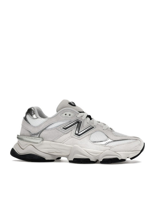 New Balance 9060 Adidasi Alb Negru Argintiu Met...