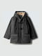 Kids Montgomery Coat Short with Lining & Hood Grey
