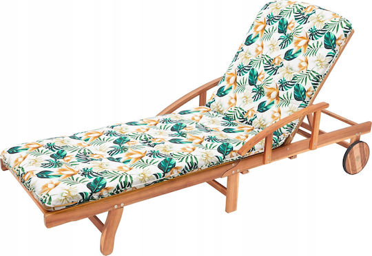 Gartenstuhlkissen mit Rückenlehne Weiße Blumen 60x190cm
