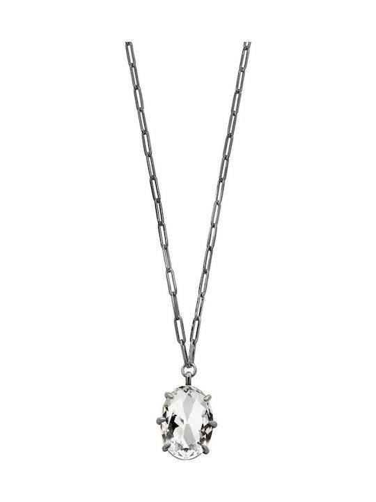 Dyrberg/Kern Solitaire Necklace in Steel