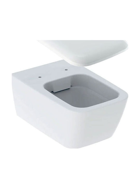 Geberit Square Монтирана на стена тоалетна с Капак Софт Клоуз Бяла 4022009327748
