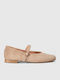 Super Mode Wildleder Damen Ballerinas Spitz zulaufend Braun