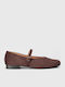 Super Mode Wildleder Damen Ballerinas Spitz zulaufend Braun