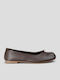 Damen Ballerinas Spitz zulaufend Braune