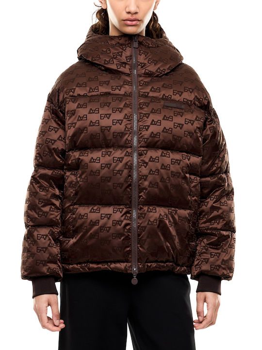 Women's Puffer Jacket for Winter Brown