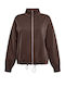 Celestino Women's Jacket Elastic Finish Brown