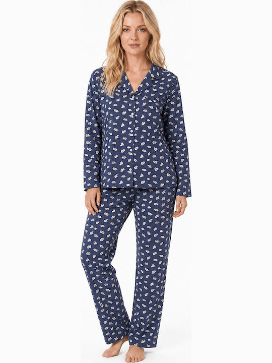 Comfort Summer Women's Pyjama Set Petrol Blue