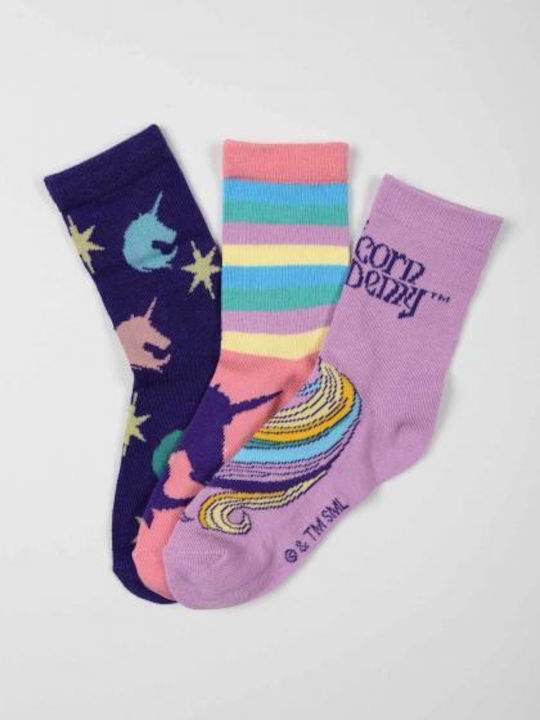 Disney Kids' Socks Unicorn Purple 3 Pairs