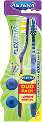 Astera Active Οδοντόβουρτσα Medium 2τμχ